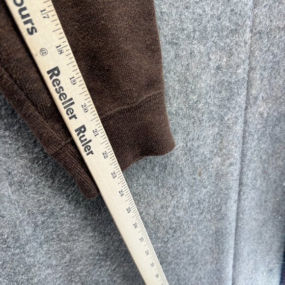 Vintage Ralph Lauren Pullover Mens Large Brown Fleece 1/4 Zip Pony Sweater 90s - Picture 3 of 11